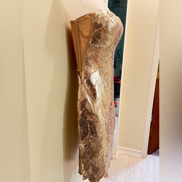 Gold mini dress with corset top | x-small - Picture 3 of 5